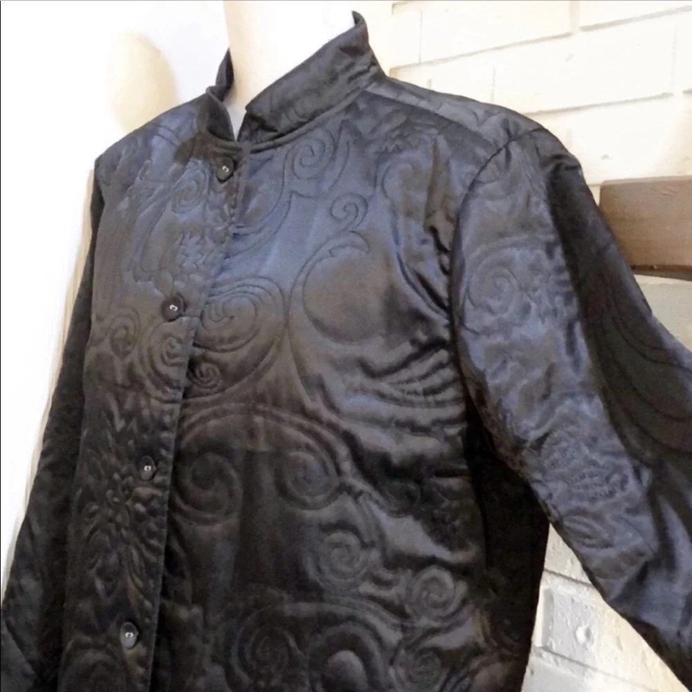 Classic Elements Black Satin Jacket, size L (Petite) - Picture 2 of 7